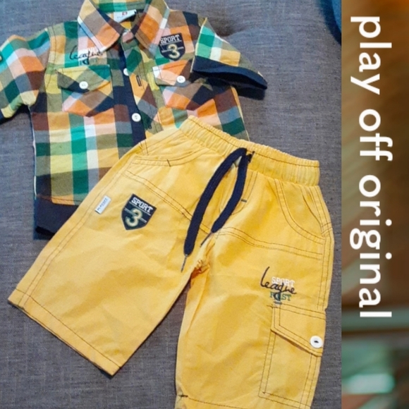 Size 86cm 1 year baby boys playoff shorts shirt outfit NWOT - Picture 12 of 14